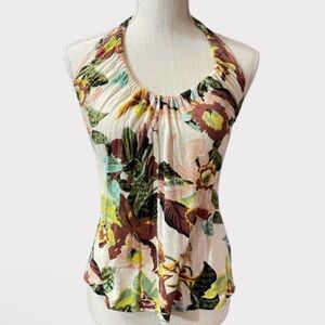 KIMCHI BLUE Y2K Tropical Floral Halter Top 🌺🌴